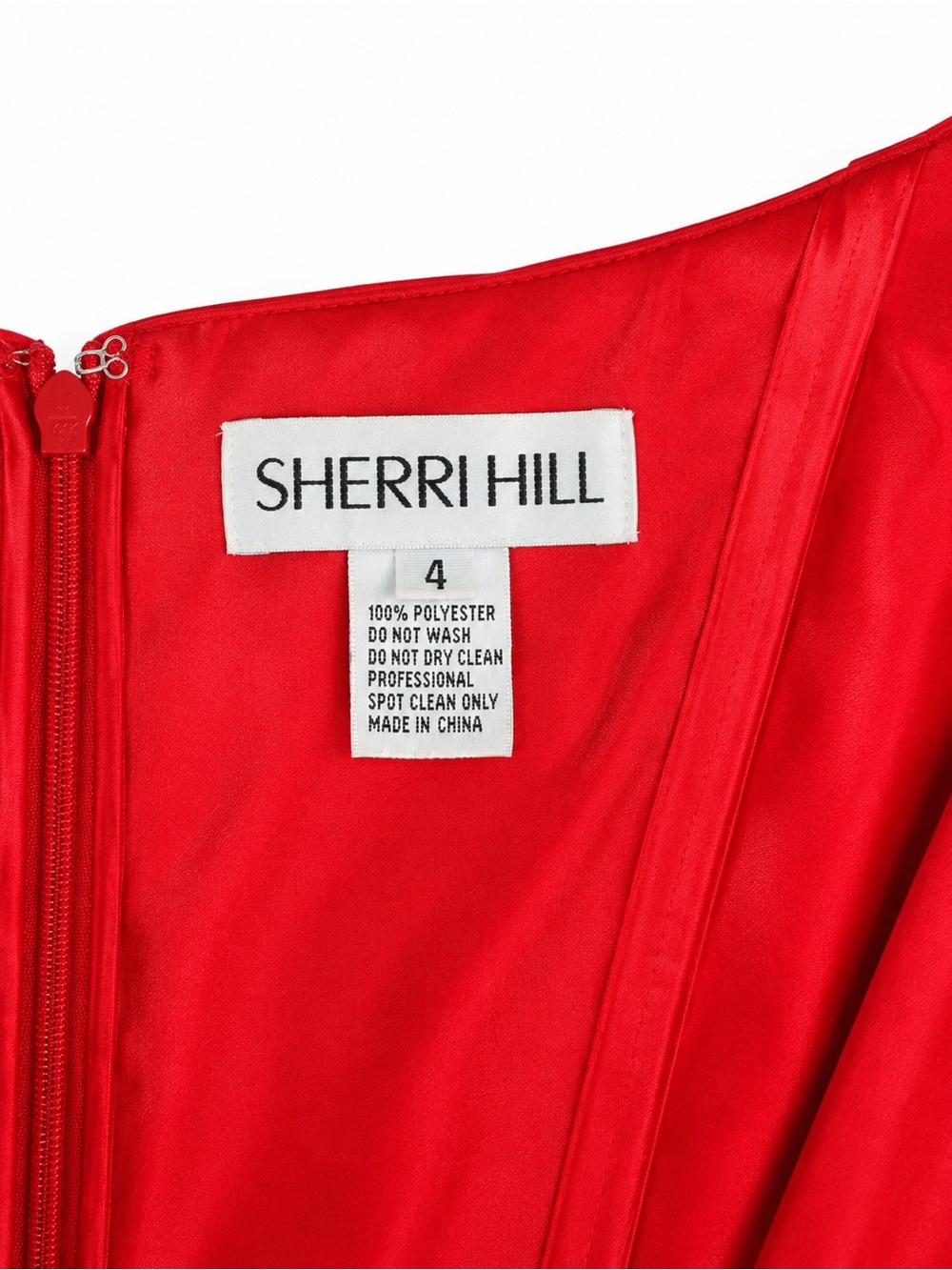 🌹 SHERRI HILL Beautiful Bold Red Drop Waist Bow Ruffle Corset Homecoming Dress - Picture 5 of 10